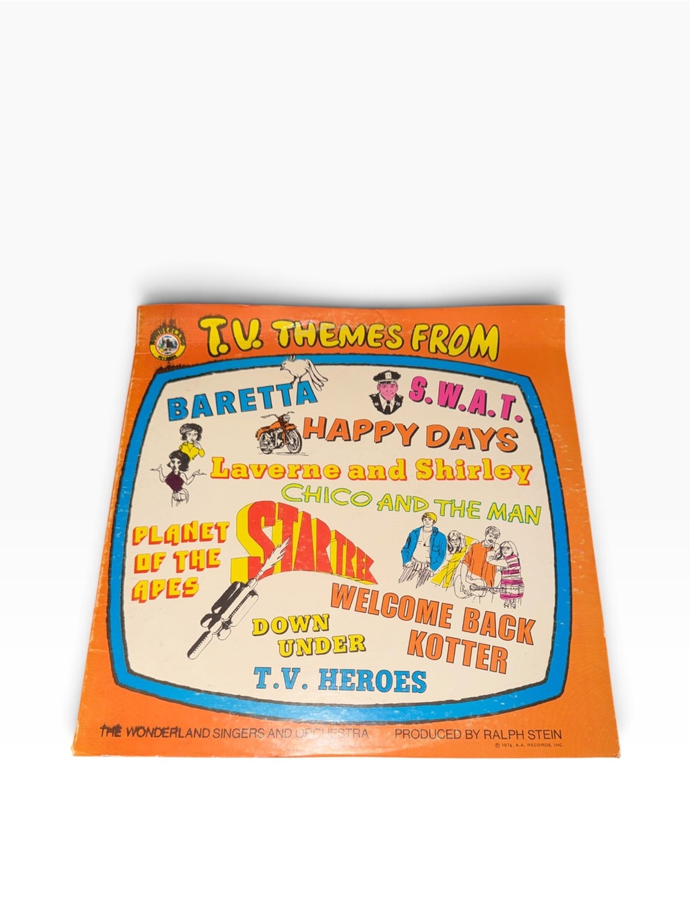 Vintage 1976 TV Themes LP Record with Original Photo Inner Sleeve